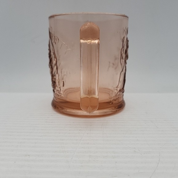 Vintage Pink Amber Glass Nursery Rhyme Humpty Dumpty Tumbler Cup Mug - Picture 5 of 5